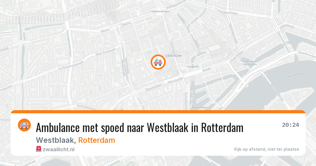 Ambulance met spoed naar Westblaak in Rotterdam — 13 aug 2026
