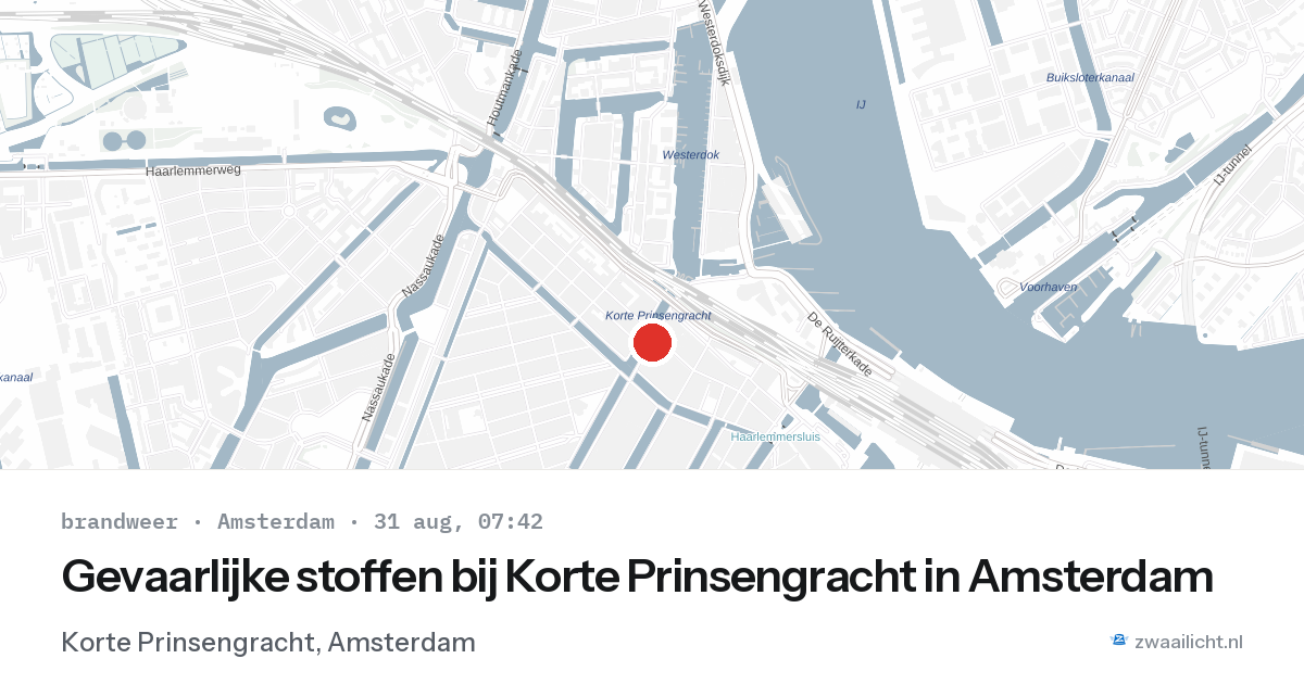 Gevaarlijke stoffen bij Korte Prinsengracht in Amsterdam — 31 aug 2026