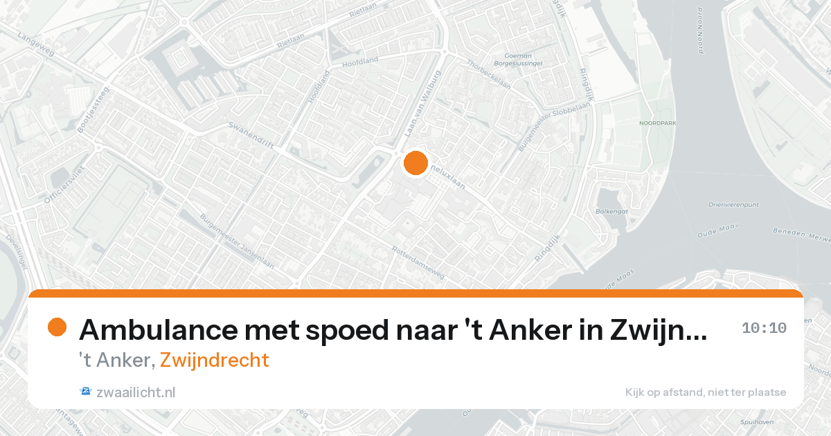Ambulance met spoed naar 't Anker in Zwijndrecht — 22 aug 2026