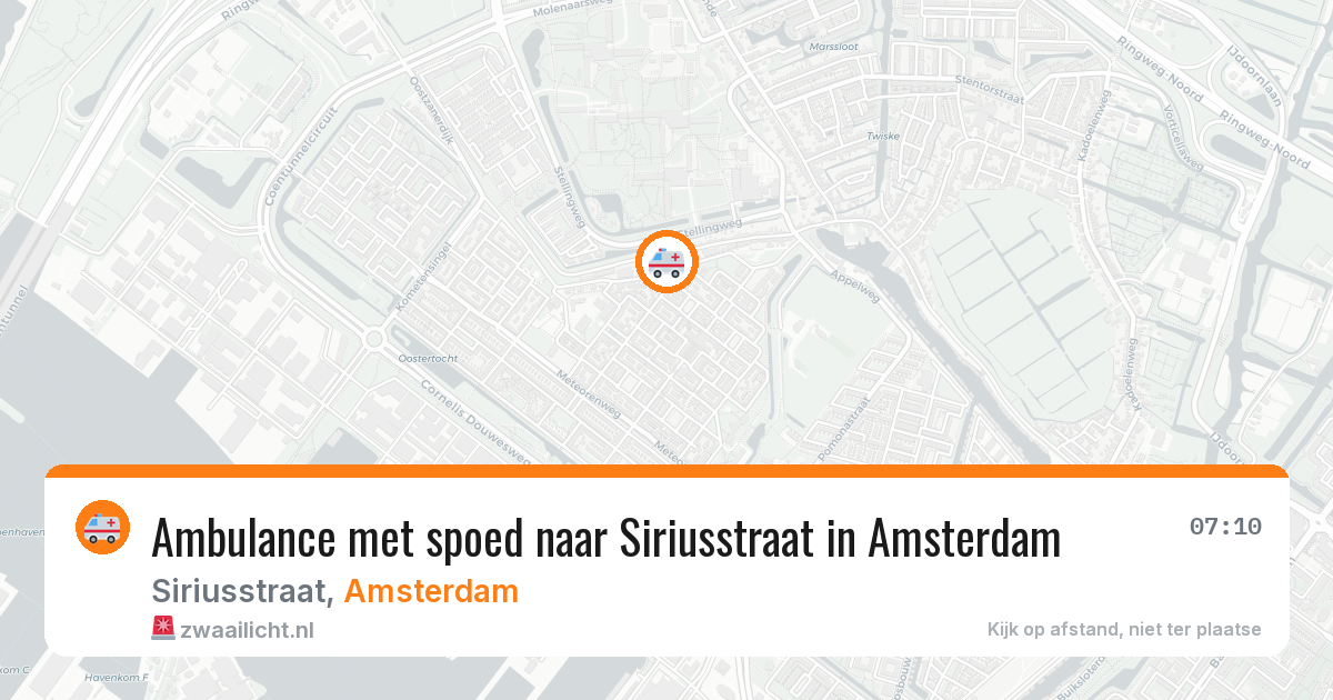 Ambulance met spoed naar Siriusstraat in Amsterdam — 12 mei 2026