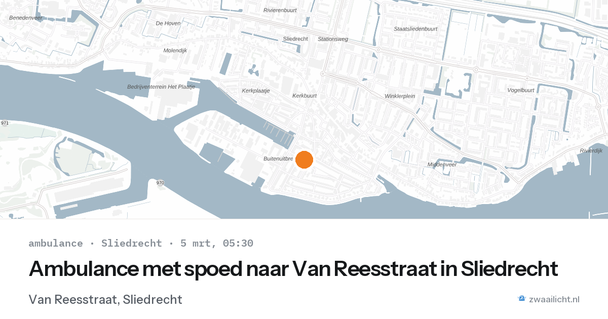 Ambulance met spoed naar Van Reesstraat in Sliedrecht — 5 mrt 2026