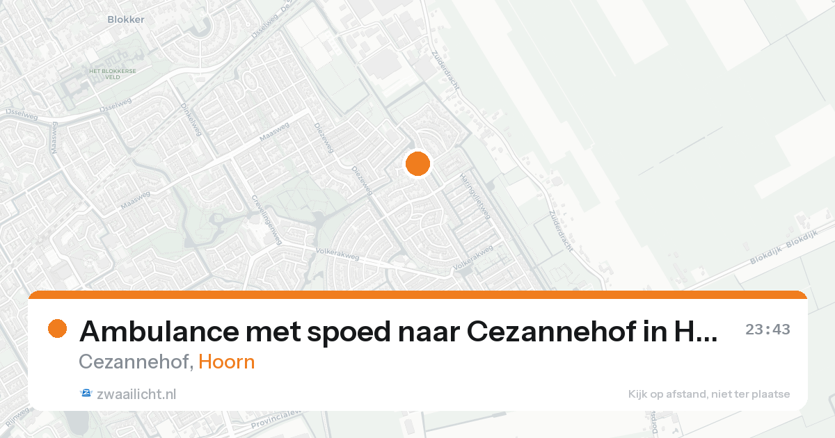 Ambulance met spoed naar Cezannehof in Hoorn — 23 aug 2026