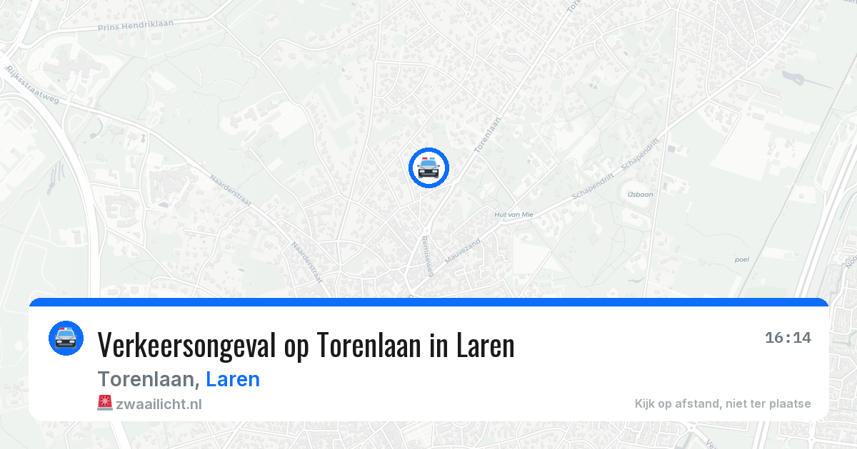 Verkeersongeval op Torenlaan in Laren — 28 jun 2026
