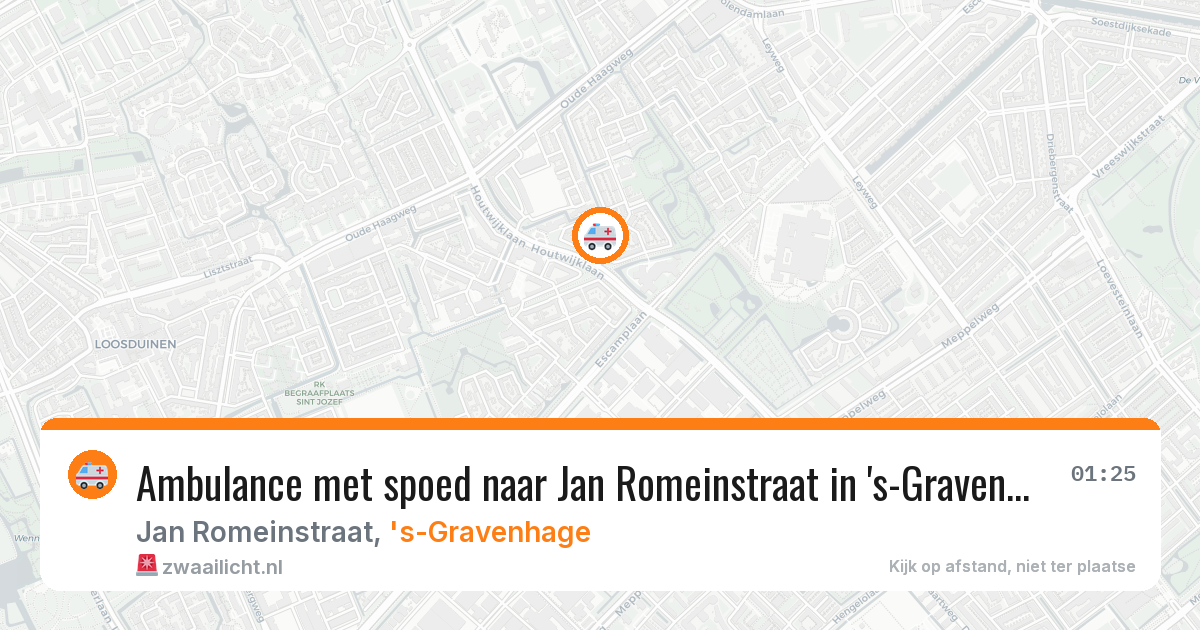 Ambulance met spoed naar Jan Romeinstraat in 's-Gravenhage — 20 jun 2026