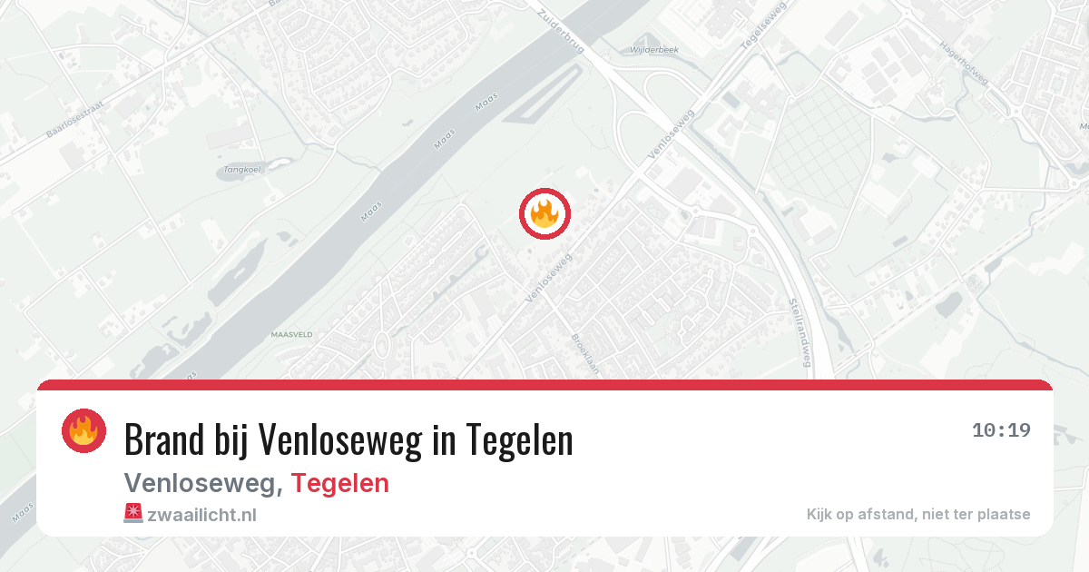 Brand bij Venloseweg in Tegelen — 12 jul 2026