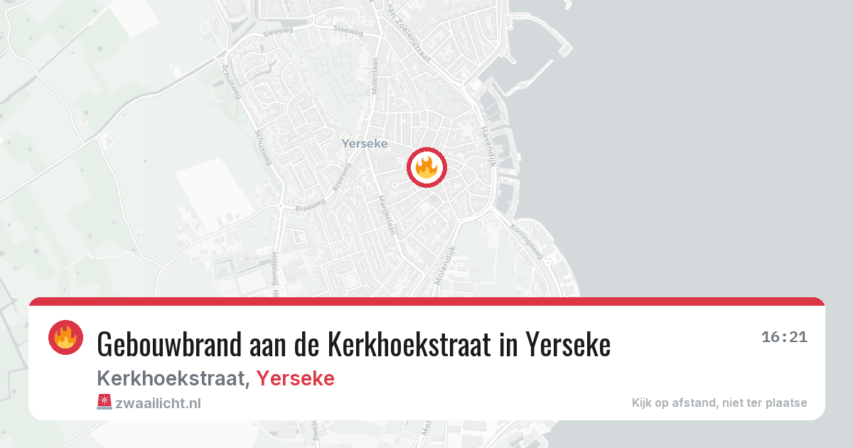 Gebouwbrand aan de Kerkhoekstraat in Yerseke — 18 apr 2026