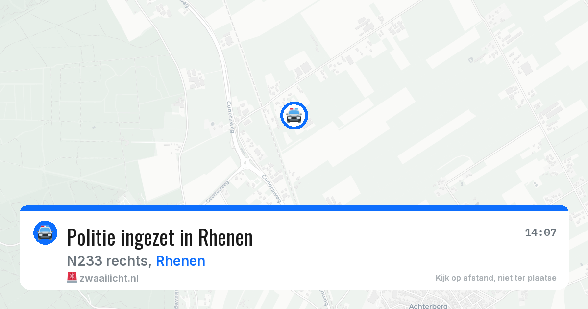 Politie ingezet in Rhenen — 5 jul 2026 | 🚨 Zwaailicht.nl