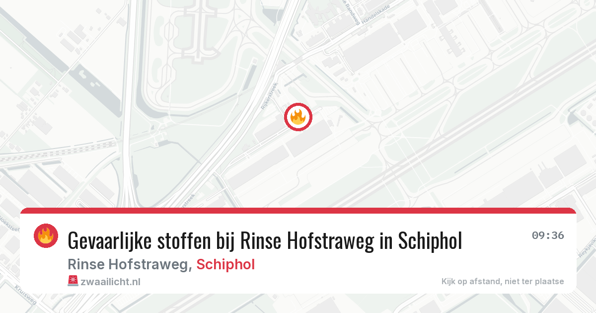 Gevaarlijke stoffen bij Rinse Hofstraweg in Schiphol — 2 mrt 2026