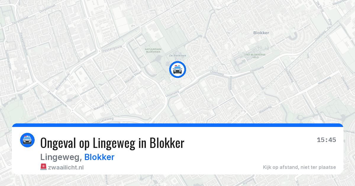 Ongeval op Lingeweg in Blokker — 9 mei 2026