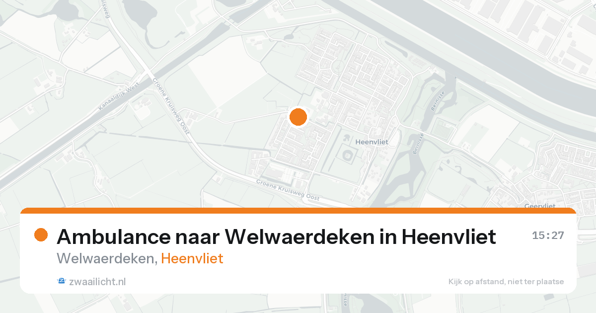 Ambulance naar Welwaerdeken in Heenvliet — 18 aug 2026