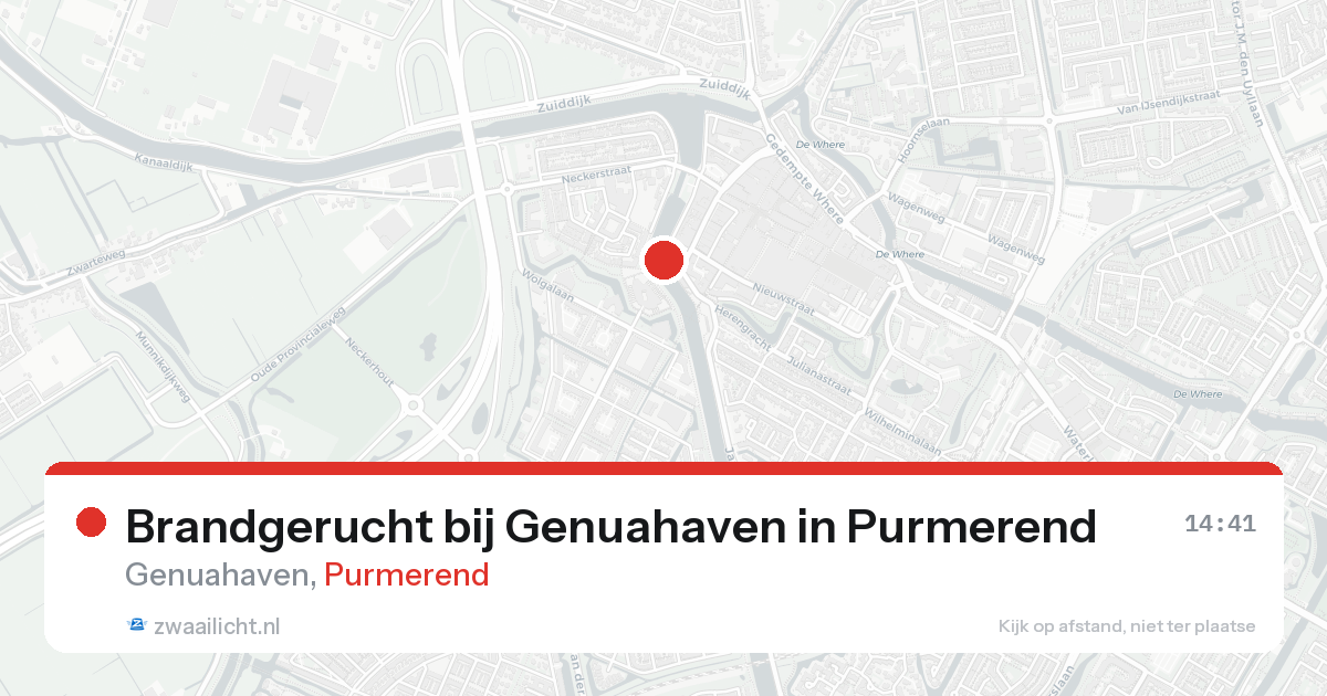 Brandgerucht bij Genuahaven in Purmerend — 12 mrt 2026