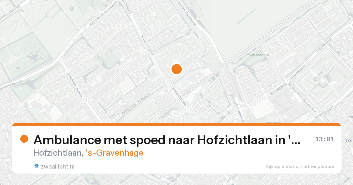 Ambulance met spoed naar Hofzichtlaan in 's-Gravenhage — 10 mei 2026