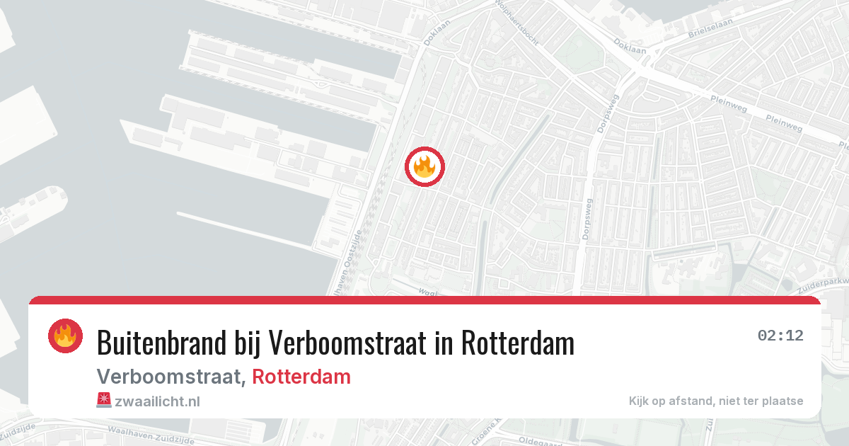 Buitenbrand bij Verboomstraat in Rotterdam — 9 aug 2026