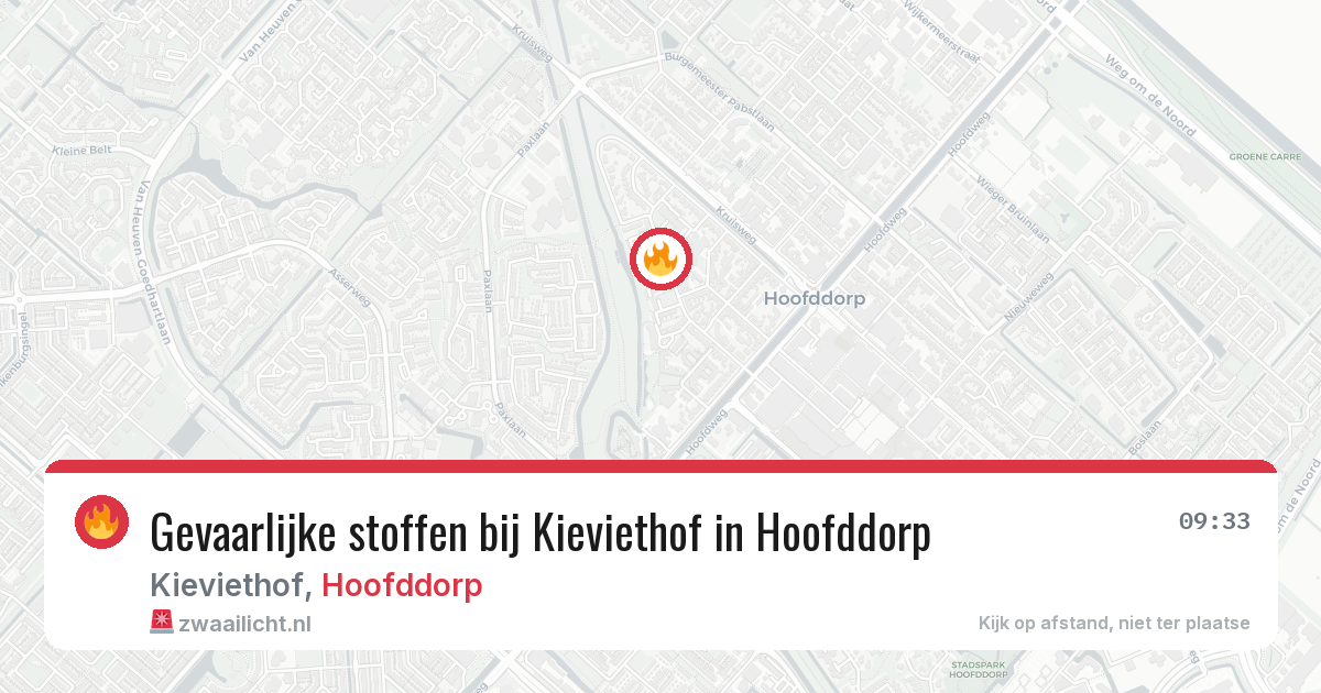 Gevaarlijke stoffen bij Kieviethof in Hoofddorp — 26 mrt 2026