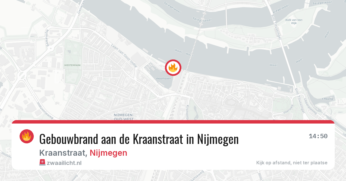 Gebouwbrand aan de Kraanstraat in Nijmegen — 1 jun 2026