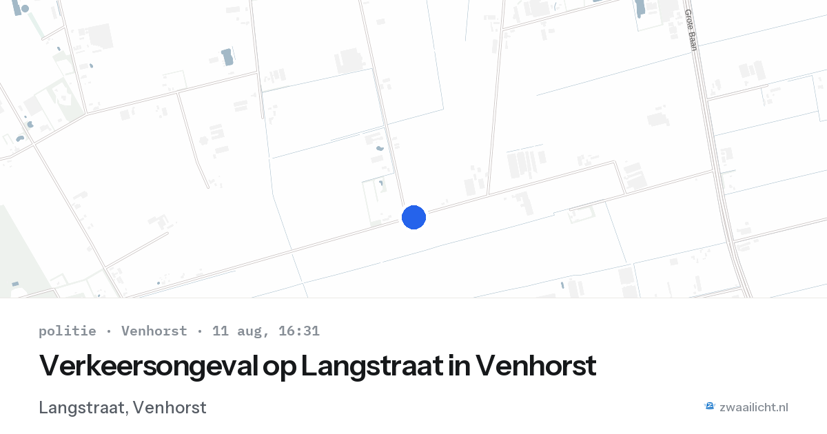 Verkeersongeval op Langstraat in Venhorst — 11 aug 2026