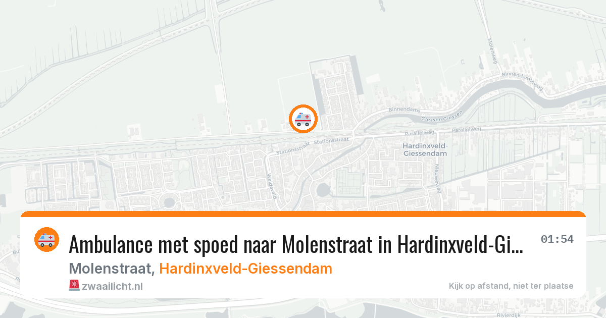 Ambulance met spoed naar Molenstraat in Hardinxveld-Giessendam — 3 aug 2026
