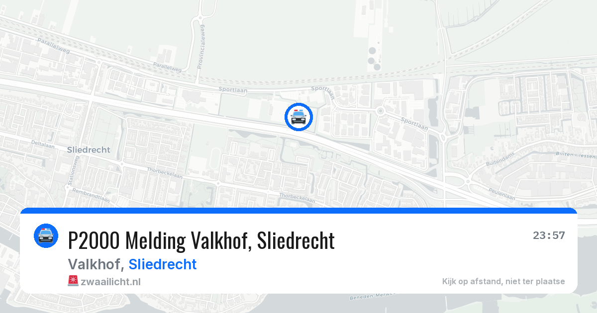 P2000 Melding Valkhof, Sliedrecht — 3 aug 2026