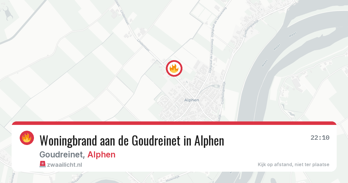 Woningbrand aan de Goudreinet in Alphen — 21 jun 2026
