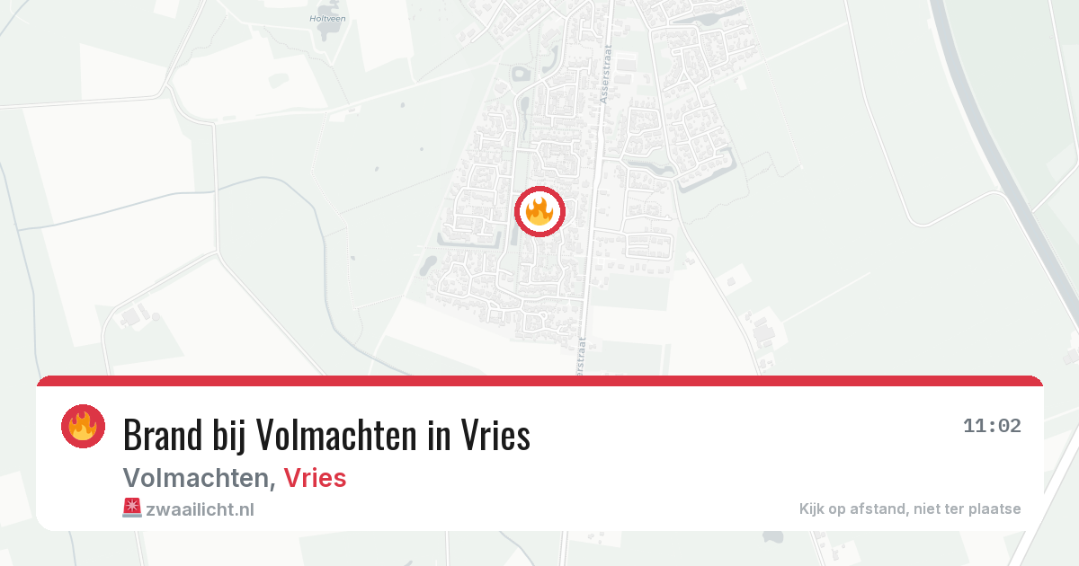 Brand bij Volmachten in Vries — 26 mei 2026