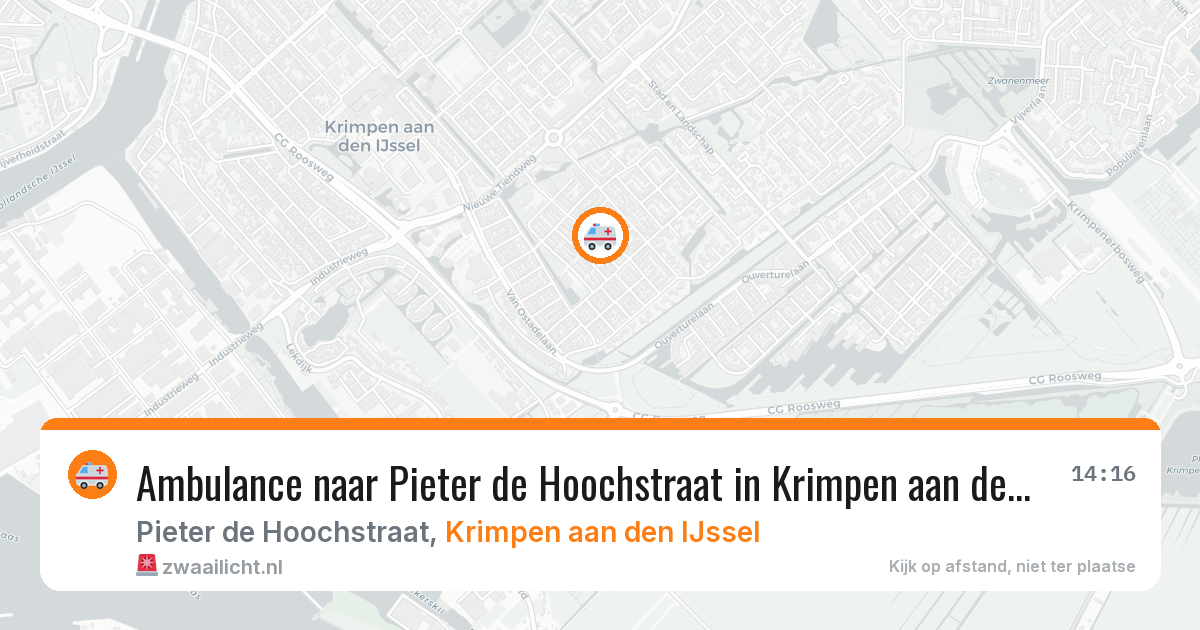 Ambulance naar Pieter de Hoochstraat in Krimpen aan den IJssel — 3 aug 2026