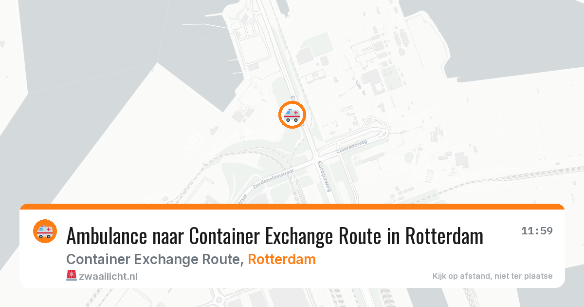 Ambulance naar Container Exchange Route in Rotterdam — 20 mei 2026