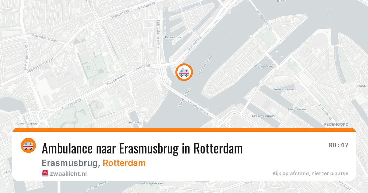 Ambulance naar Erasmusbrug in Rotterdam — 13 aug 2026
