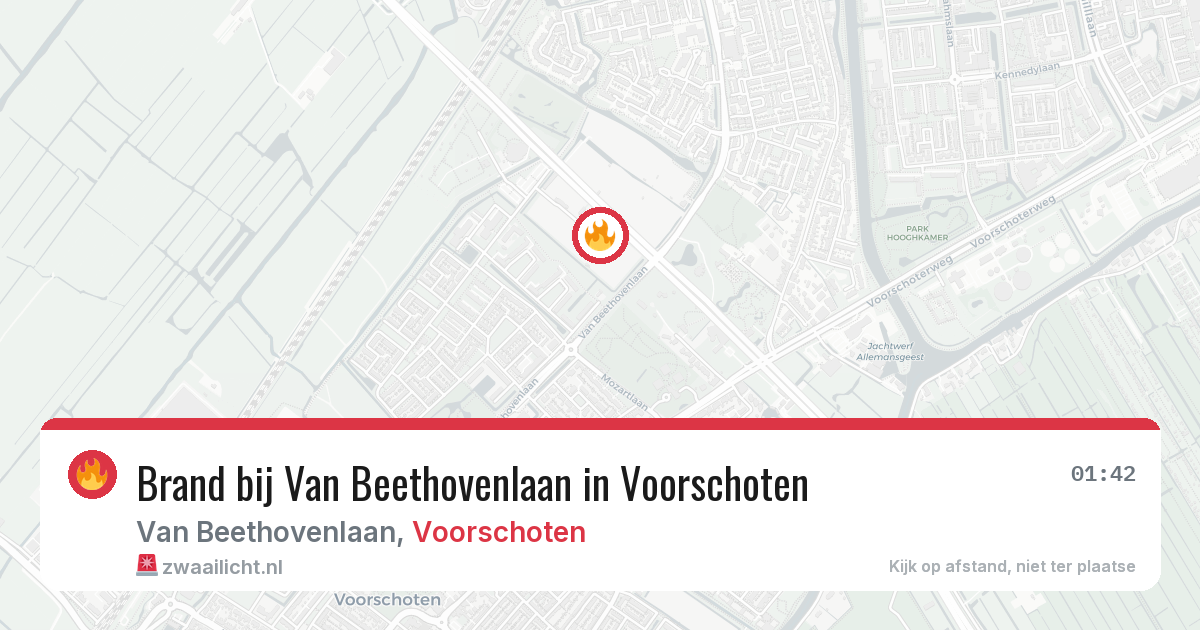 Brand bij Van Beethovenlaan in Voorschoten — 4 jun 2026