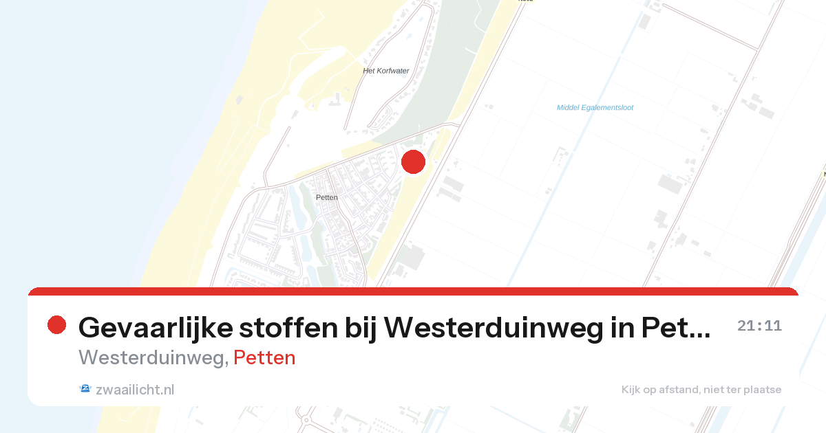 Gevaarlijke stoffen bij Westerduinweg in Petten — 15 aug 2026