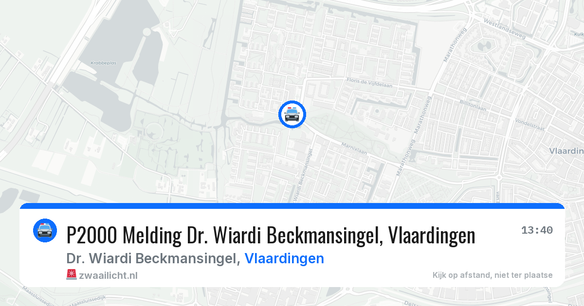 P2000 Melding Dr. Wiardi Beckmansingel, Vlaardingen — 27 jun 2026