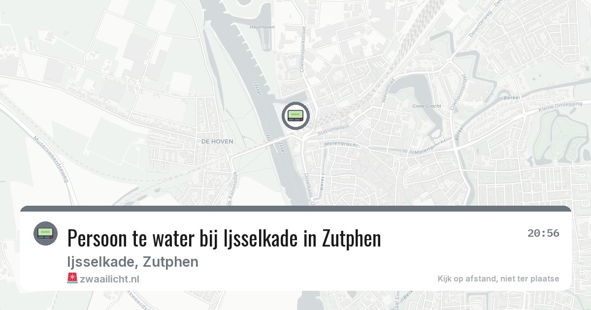 Persoon te water bij Ijsselkade in Zutphen — 9 mei 2026