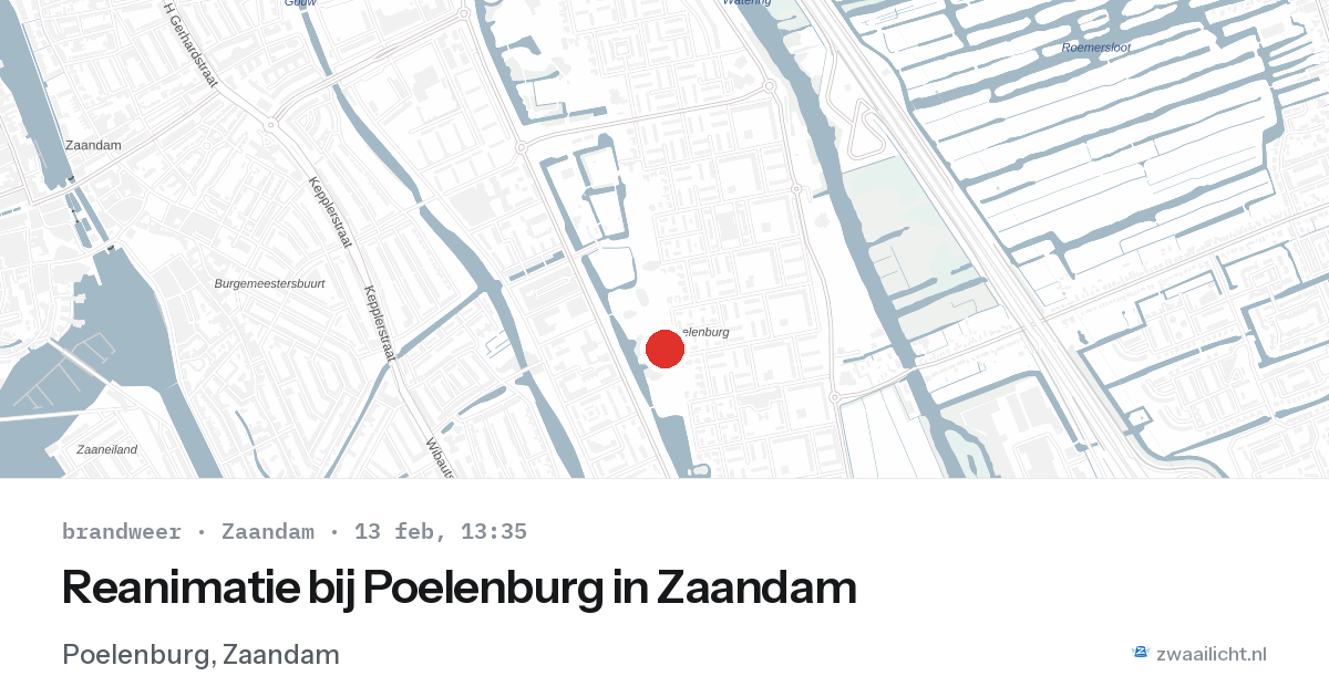Reanimatie bij Poelenburg in Zaandam — 13 feb 2026