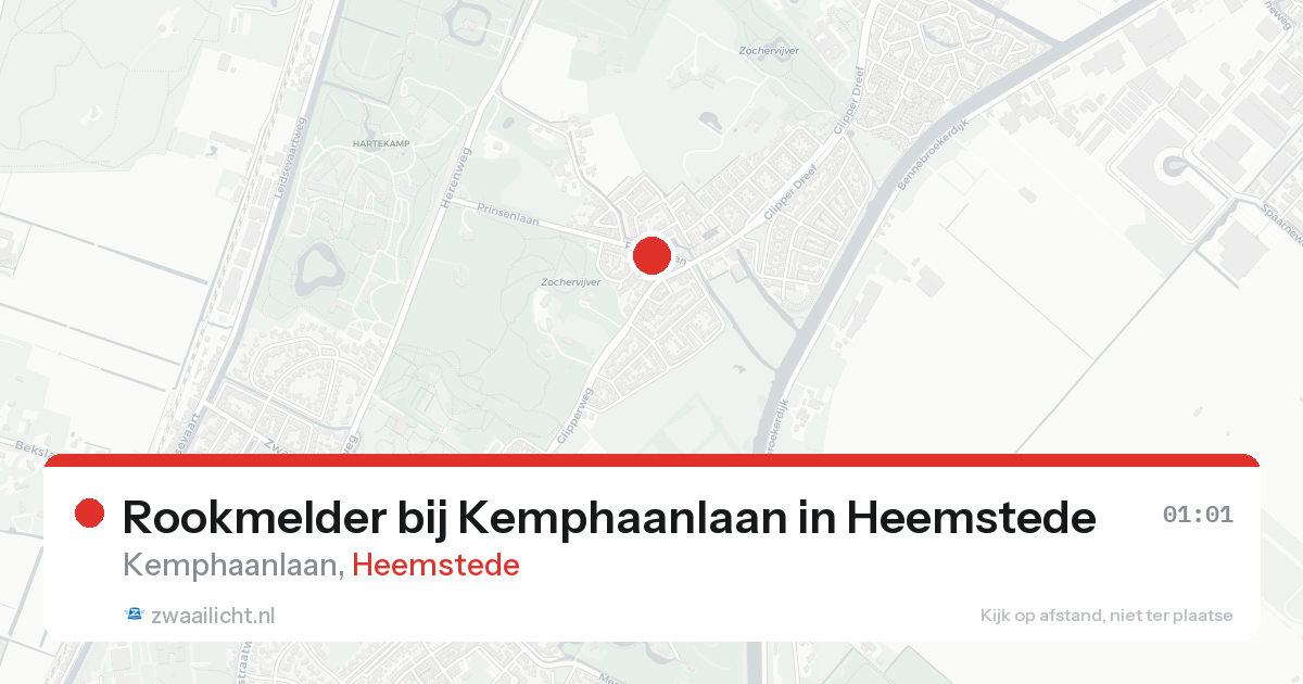 Rookmelder bij Kemphaanlaan in Heemstede — 18 aug 2026