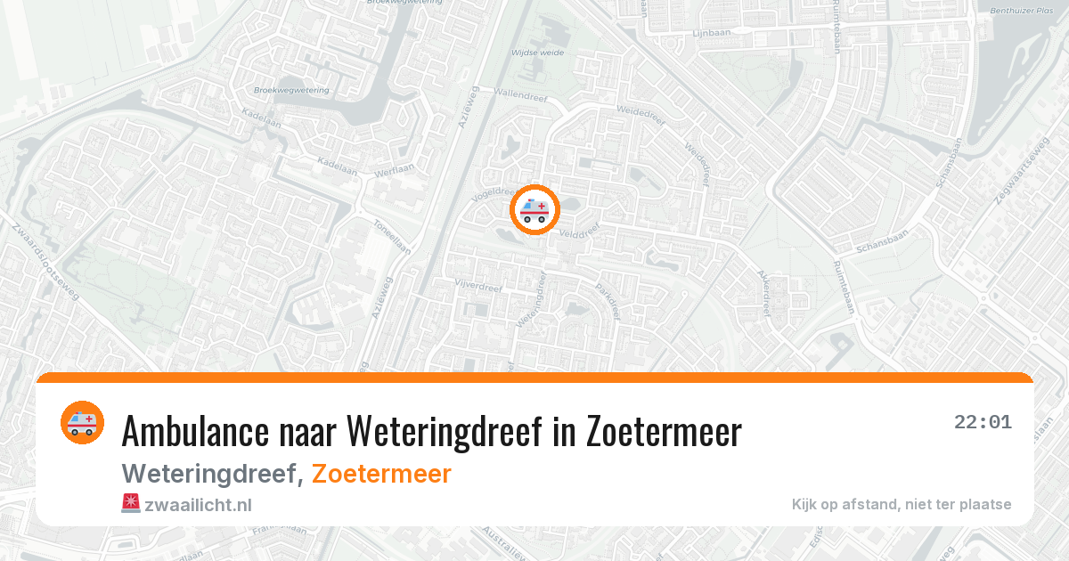 Ambulance naar Weteringdreef in Zoetermeer — 6 aug 2026