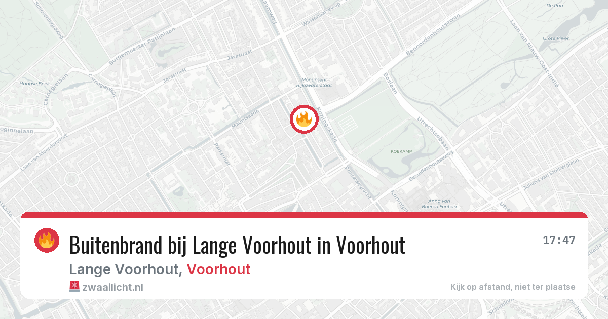 Buitenbrand bij Lange Voorhout in Voorhout — 21 mei 2026