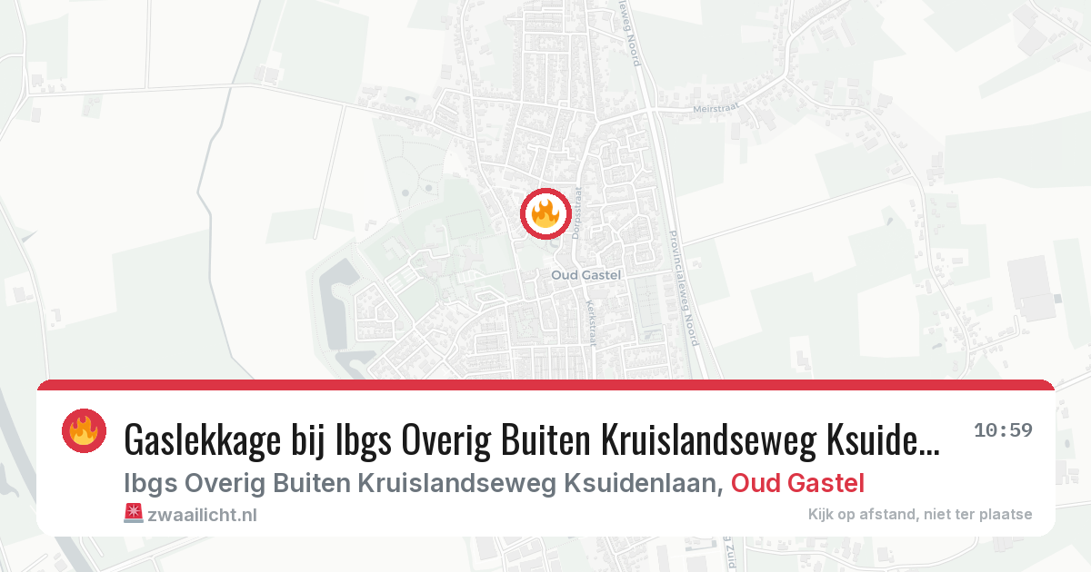 Gaslekkage bij Ibgs Overig Buiten Kruislandseweg Ksuidenlaan in Oud Gastel — 6 jul 2026