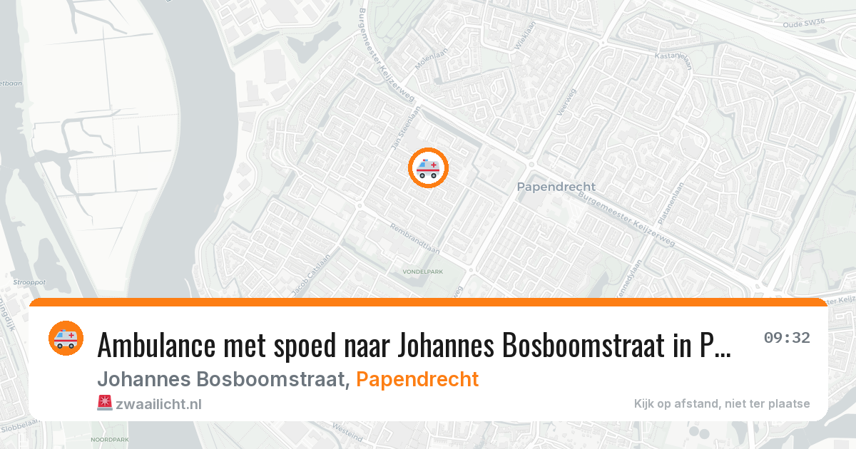 Ambulance met spoed naar Johannes Bosboomstraat in Papendrecht — 10 apr 2026