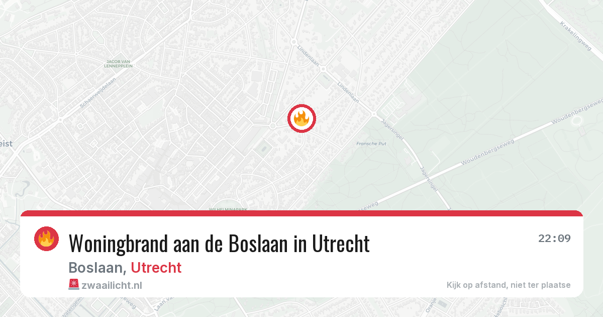 Woningbrand aan de Boslaan in Utrecht — 23 mrt 2026