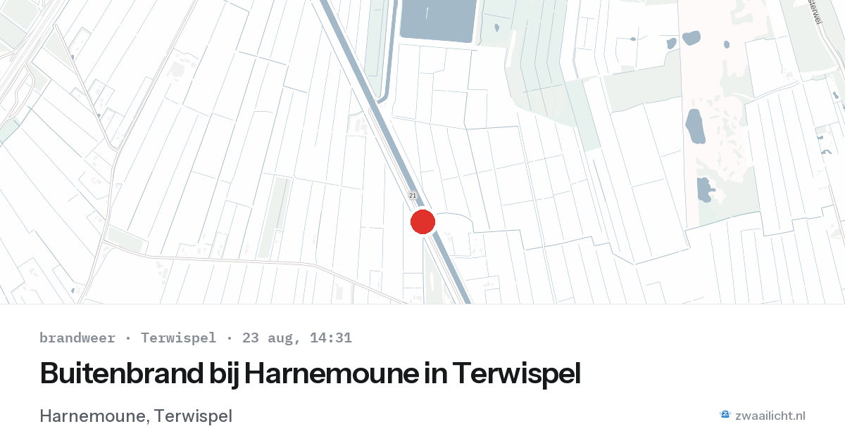 Buitenbrand bij Harnemoune in Terwispel — 23 aug 2026