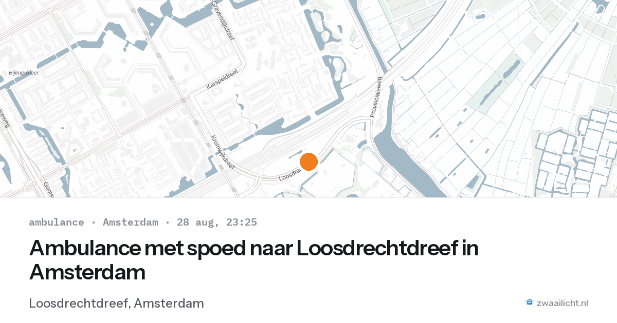 Ambulance met spoed naar Loosdrechtdreef in Amsterdam — 28 aug 2026
