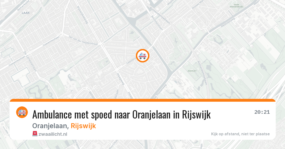 Ambulance met spoed naar Oranjelaan in Rijswijk — 7 jul 2026
