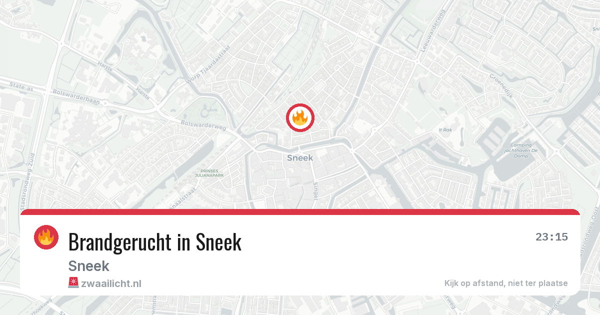 Brandgerucht in Sneek — 9 jul 2026