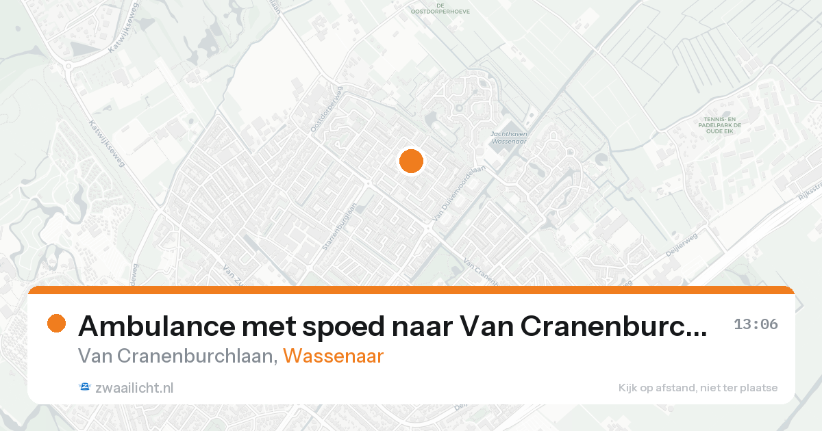 Ambulance met spoed naar Van Cranenburchlaan in Wassenaar — 23 aug 2026