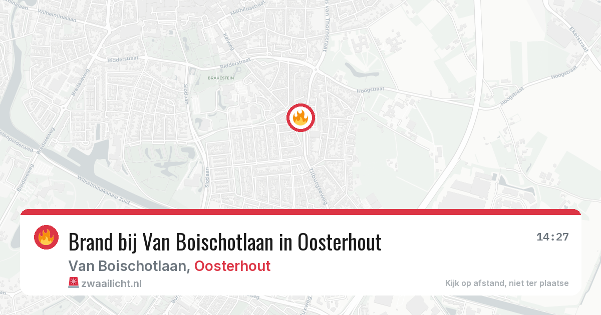 Brand bij Van Boischotlaan in Oosterhout — 26 jul 2026