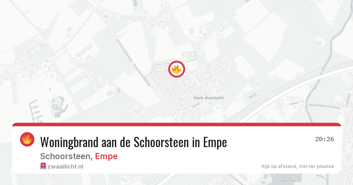 Woningbrand aan de Schoorsteen in Empe — 14 mrt 2026