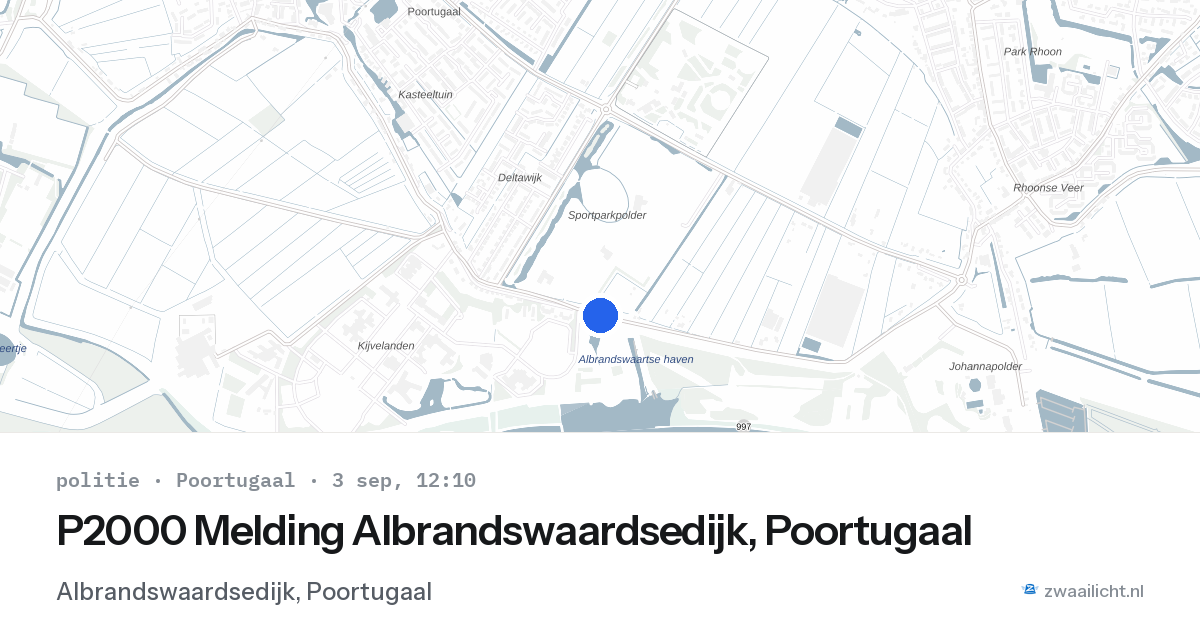 P2000 Melding Albrandswaardsedijk, Poortugaal — 3 sep 2026