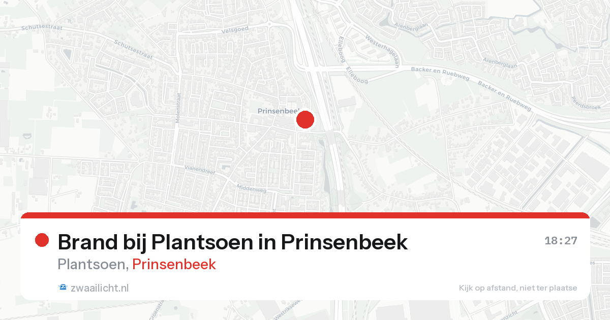 Brand bij Plantsoen in Prinsenbeek — 31 jan 2026