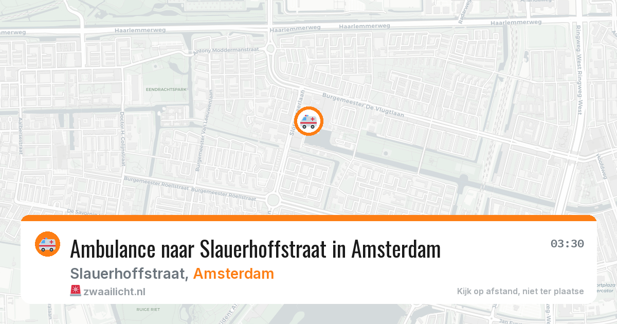 Ambulance naar Slauerhoffstraat in Amsterdam — 17 jul 2026