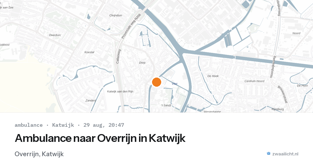 Ambulance naar Overrijn in Katwijk — 29 aug 2026