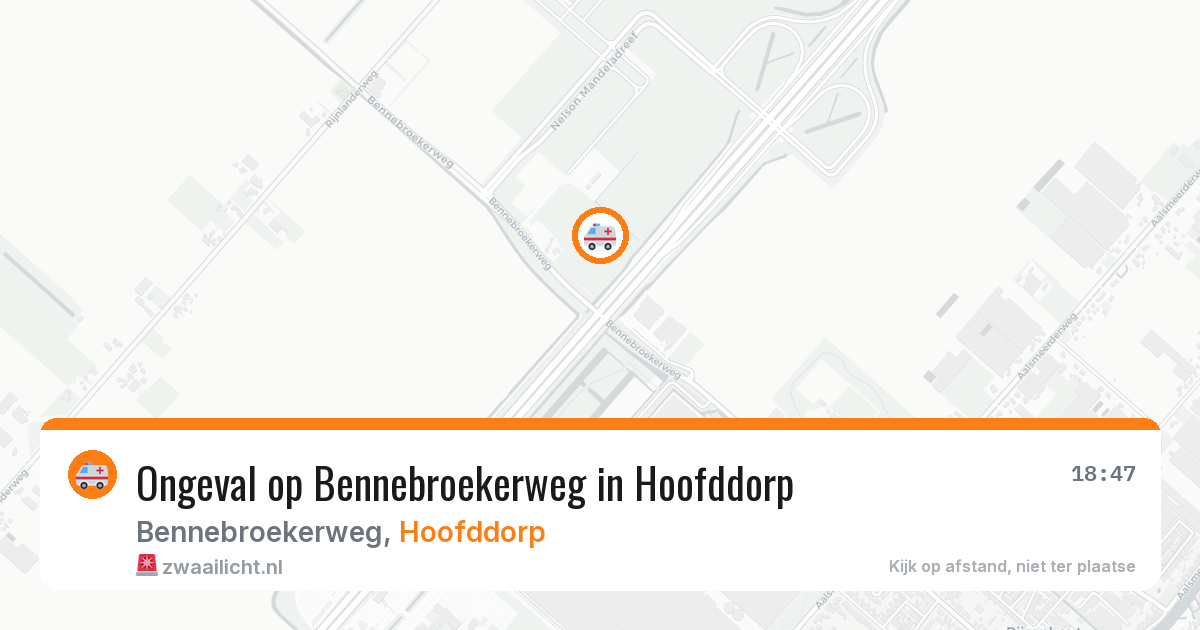 Ongeval op Bennebroekerweg in Hoofddorp — 12 feb 2026